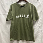 【中古】【古着】FRUIT OF THE ROOM プリント S/S カットソー オリーブ Lサイズ