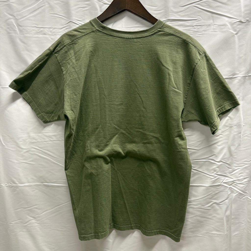 【中古】【古着】FRUIT OF THE ROOM プリント S/S カットソー オリーブ Lサイズ