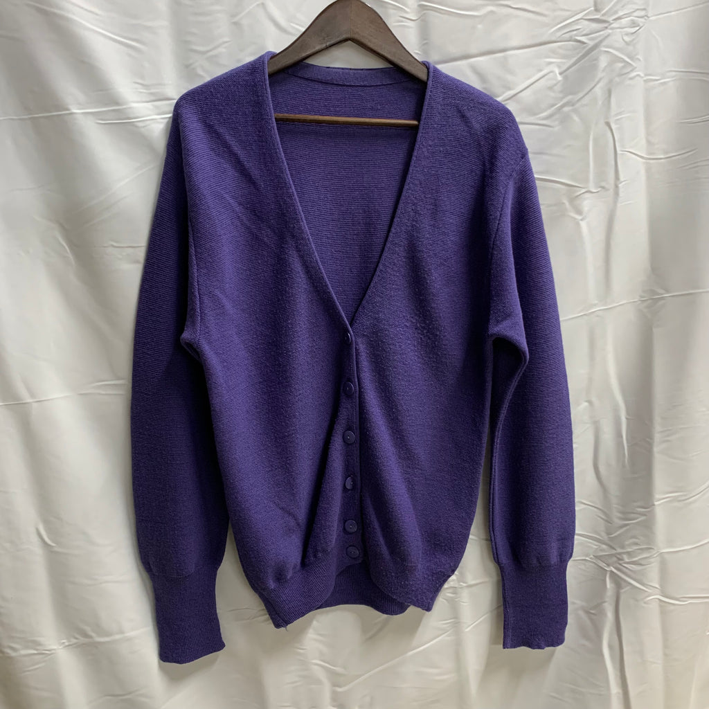 【中古】【古着】無地 カーディガン パープル Sサイズ