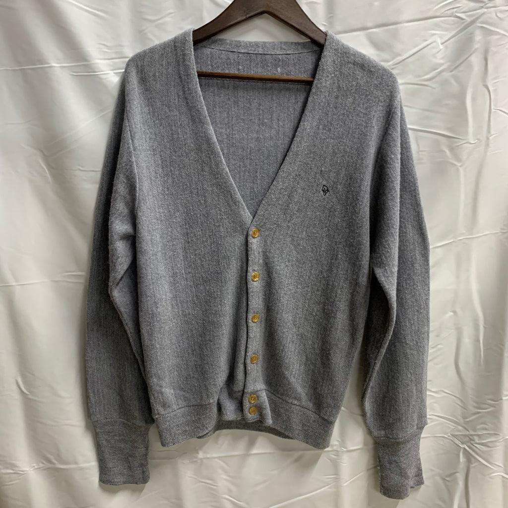 【中古】【古着】ワンポイント カーディガン グレー