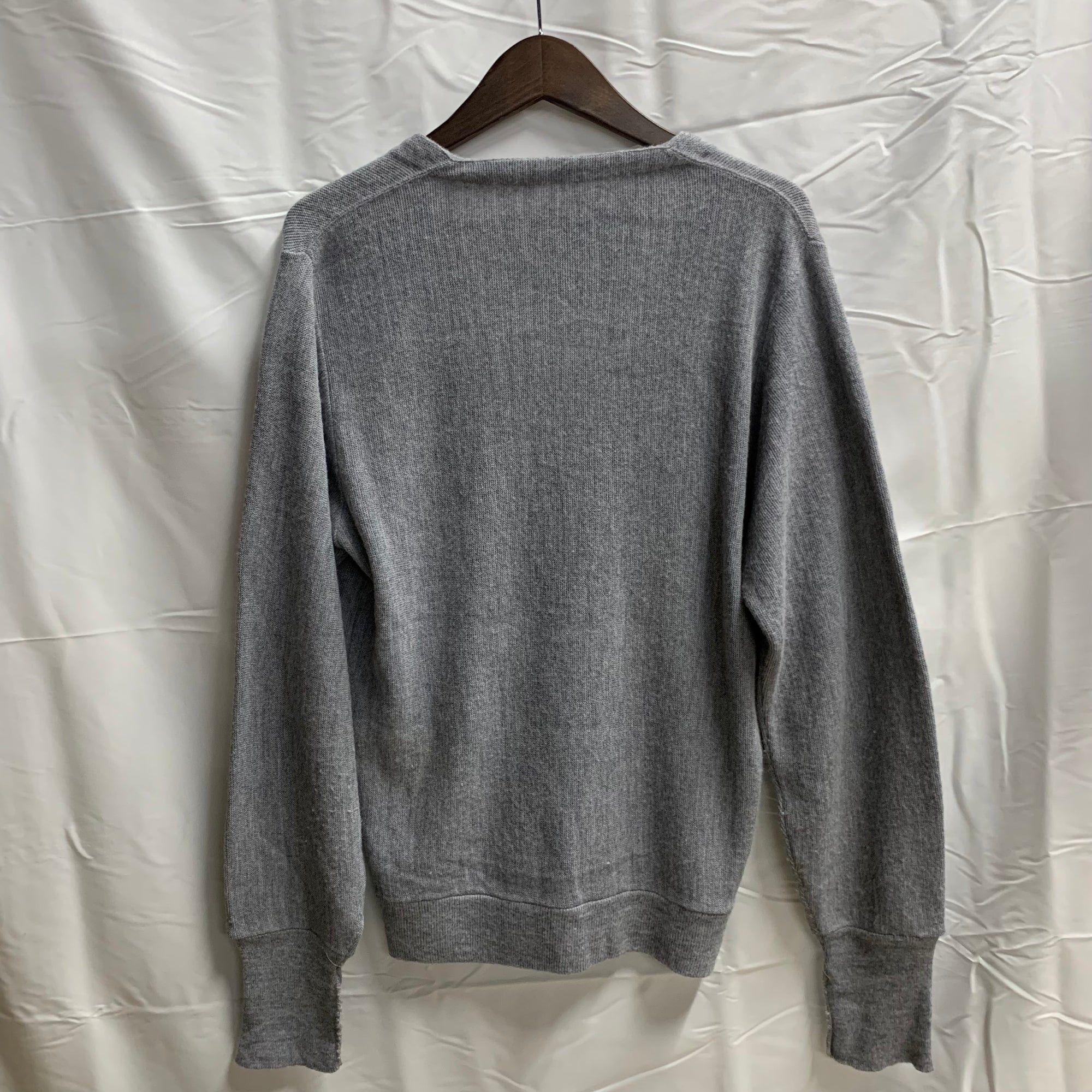 【中古】【古着】ワンポイント カーディガン グレー