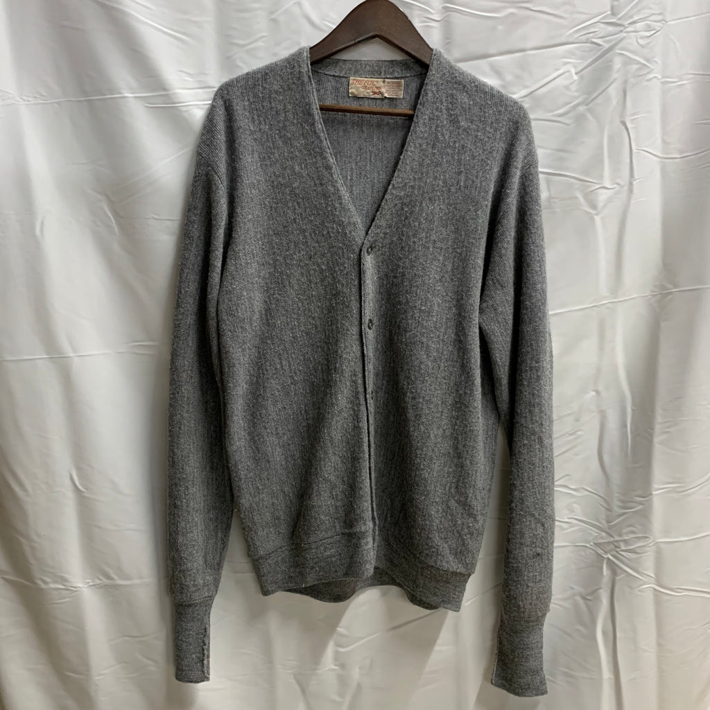 【中古】【古着】 無地 カーディガン グレー
