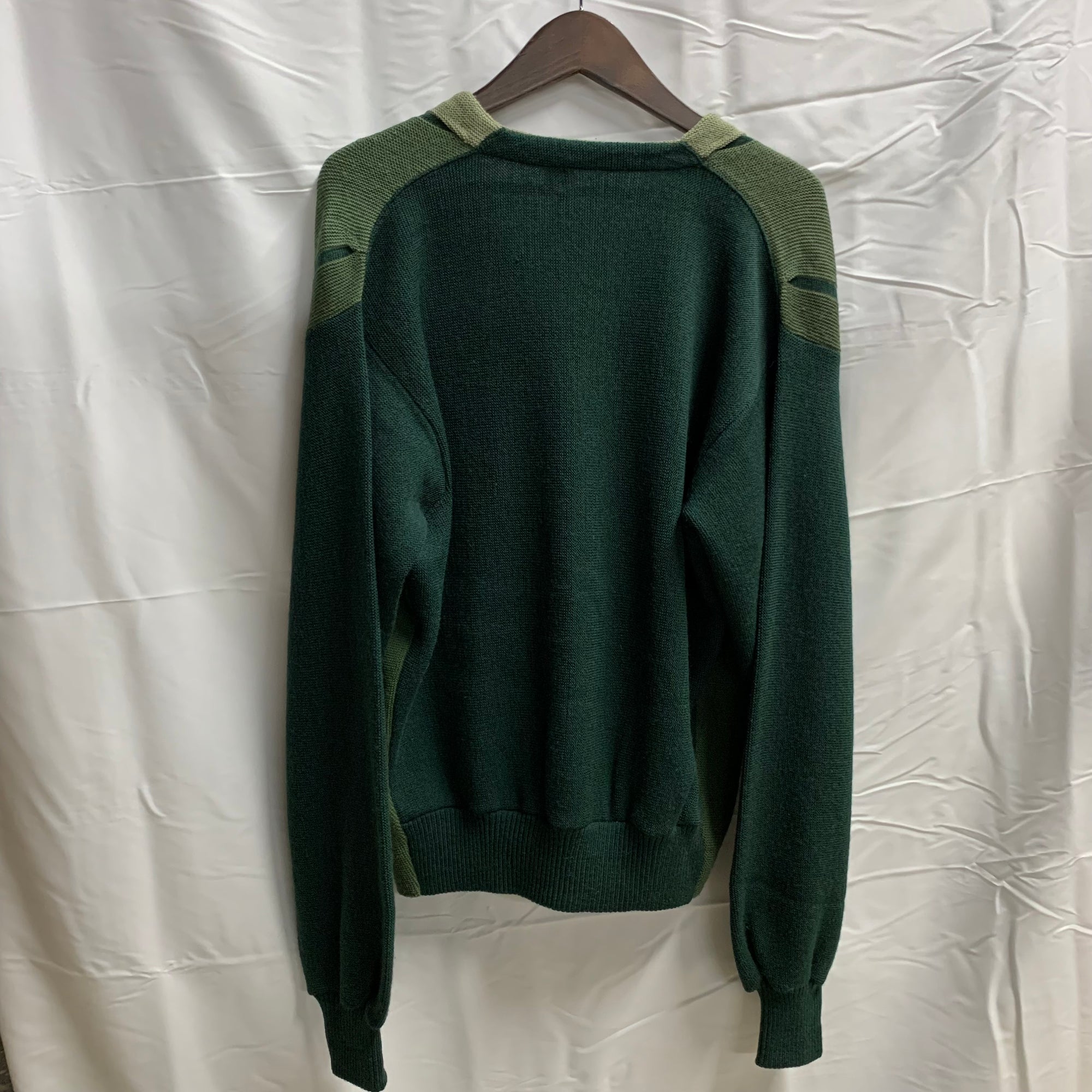 【中古】【古着】ストライプ カーディガン グリーン