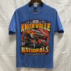 【中古】【古着】PORT & COMPANY プリント S/S カットソー ブルー