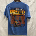 【中古】【古着】PORT & COMPANY プリント S/S カットソー ブルー