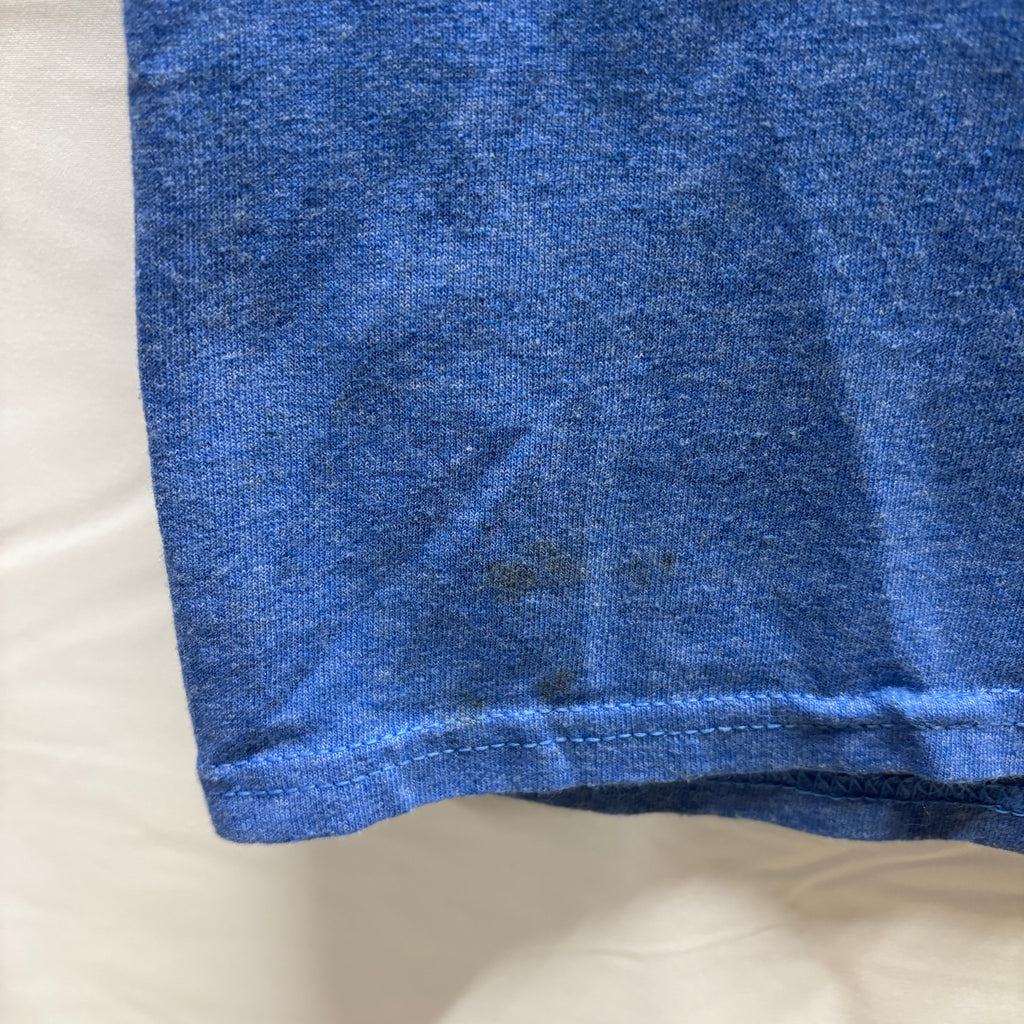 【中古】【古着】PORT & COMPANY プリント S/S カットソー ブルー