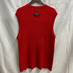 【中古】【古着】NAUTICA ボーダー ニット レッド×ネイビー XLサイズ