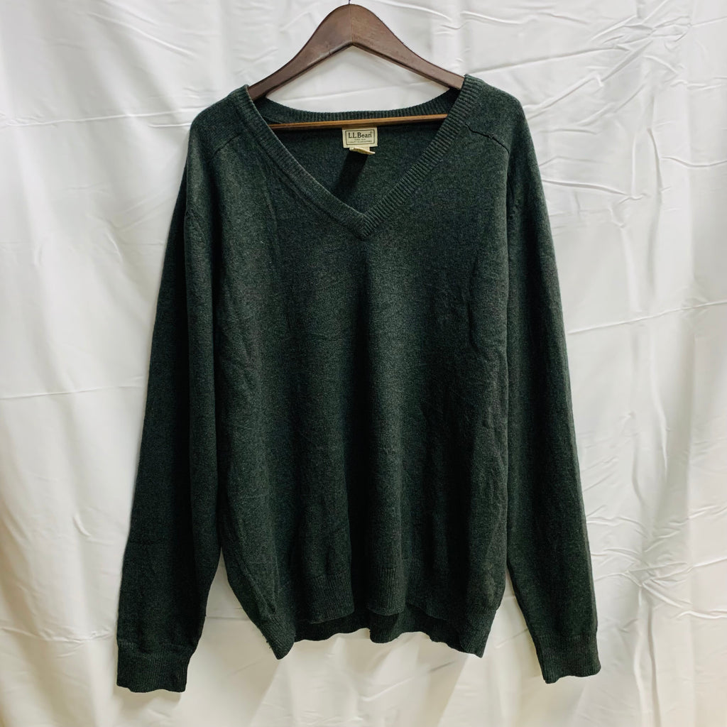 【中古】【古着】L.L.Bean 無地 ニット グレーブラック L/Rサイズ