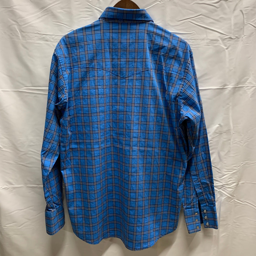 【中古】【古着】Wrangler チェック L/S シャツ ブルー