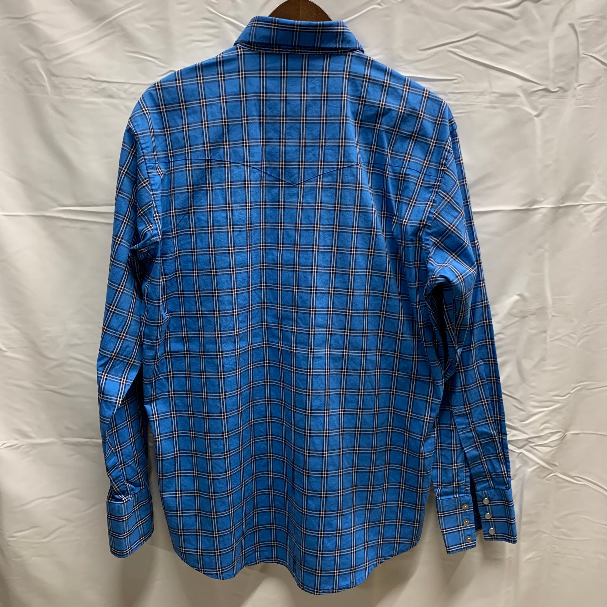 【中古】【古着】Wrangler チェック L/S シャツ ブルー