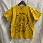 【中古】【古着】柄 Tシャツ イエロー Mサイズ