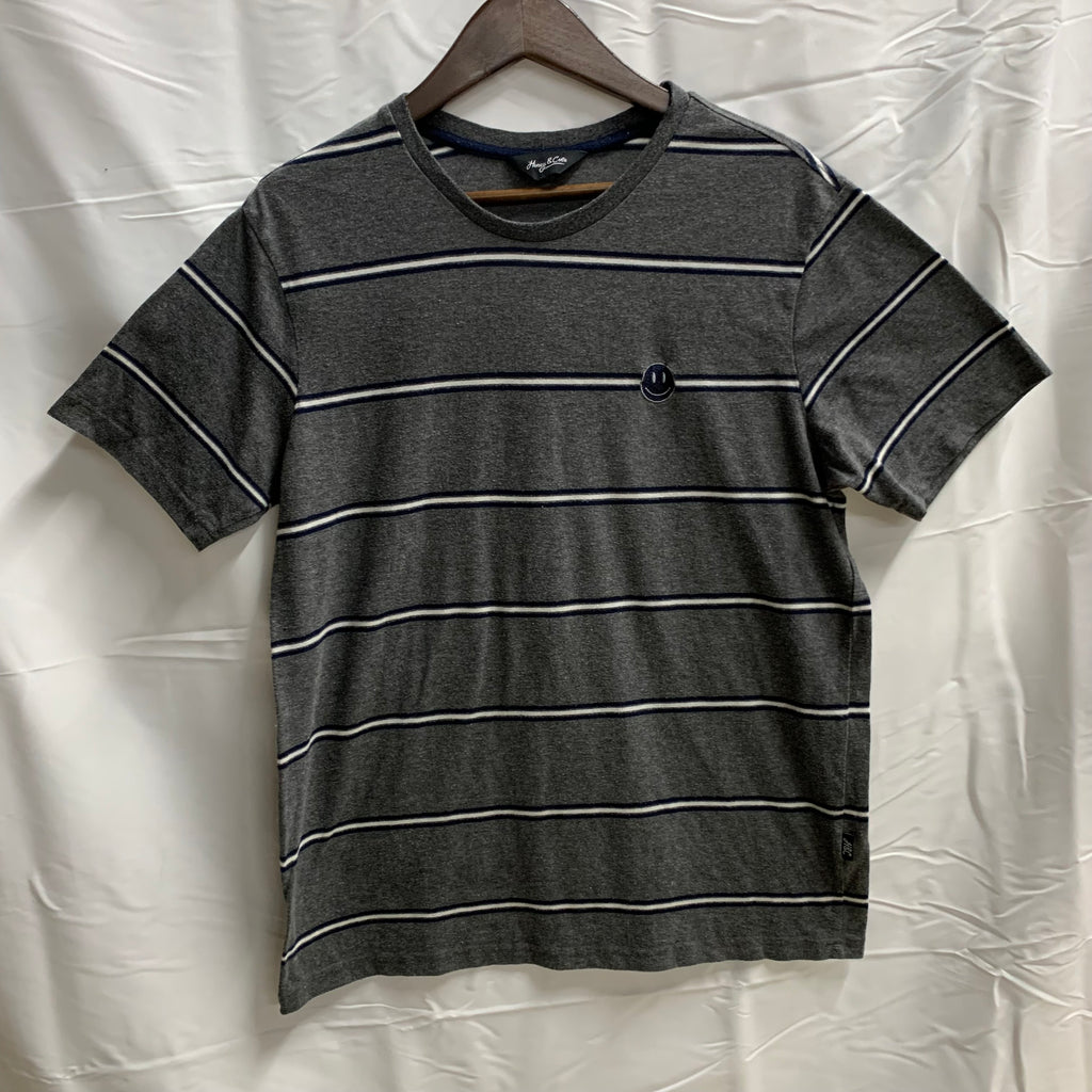 【中古】【古着】ボーダー Tシャツ グレー