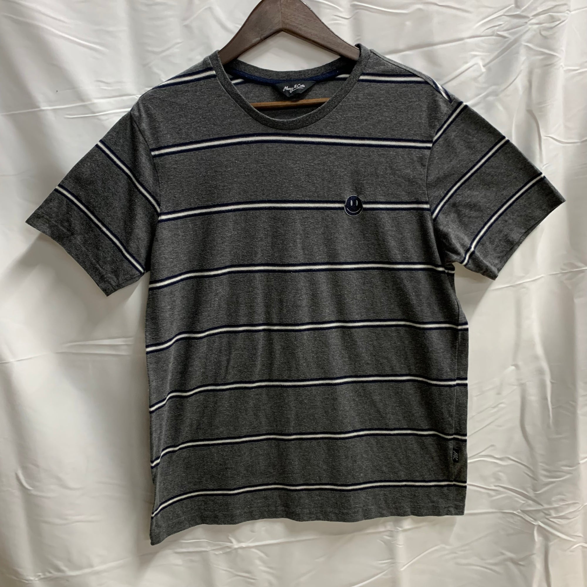 【中古】【古着】ボーダー Tシャツ グレー