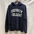 【古着】Champion ロゴ パーカー ネイビー XLサイズ
