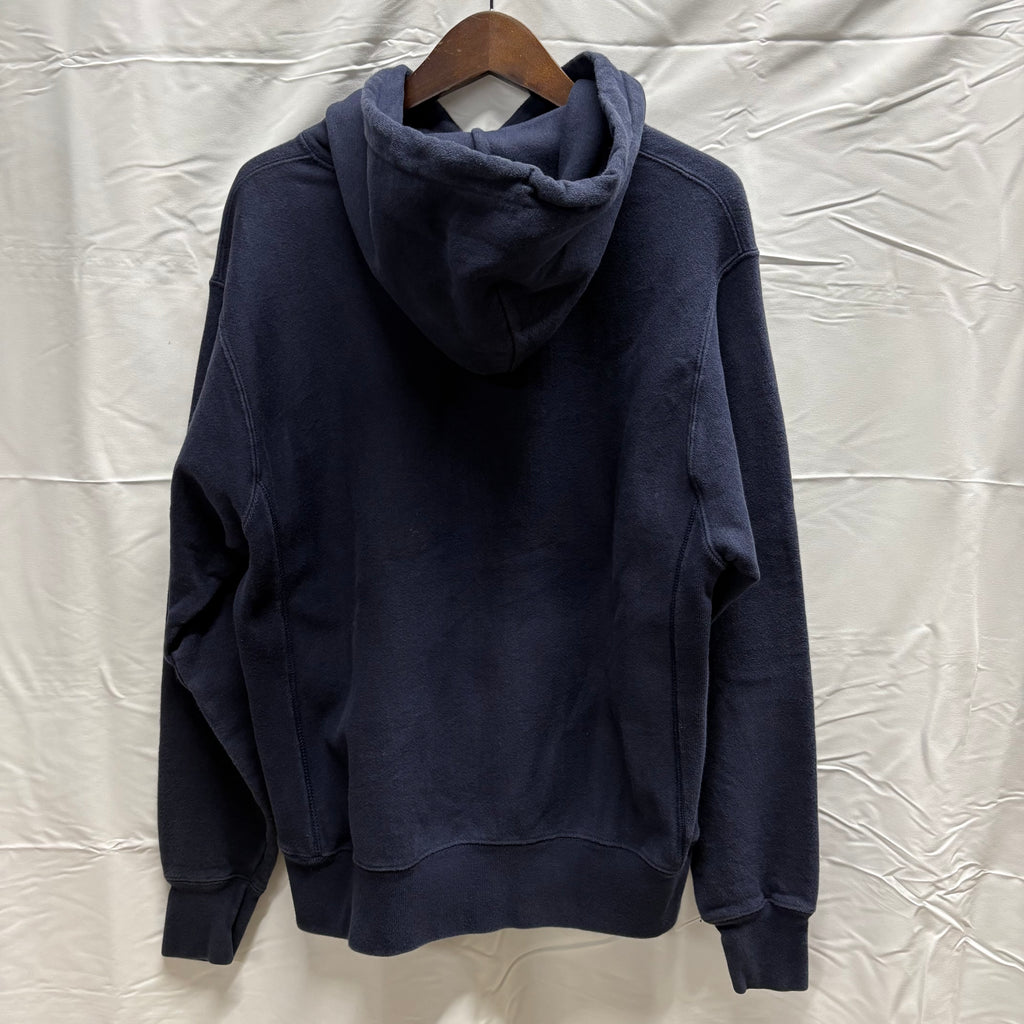【古着】Champion ロゴ パーカー ネイビー XLサイズ