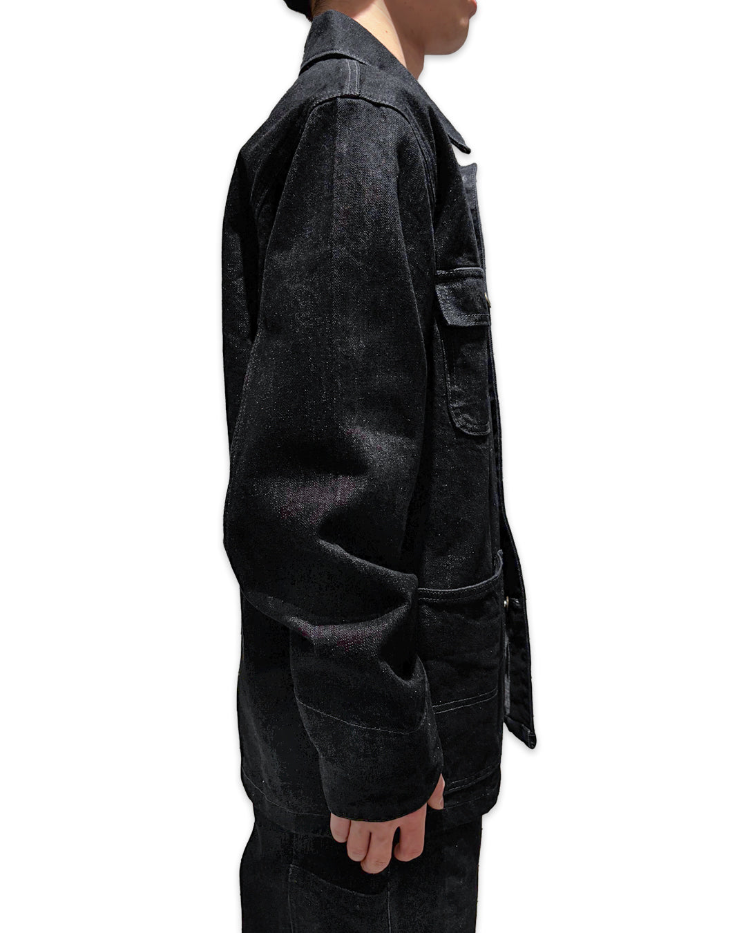 カバーオール ブラックデニム / Black Denim Coverall Jacket 【Amber Threads】