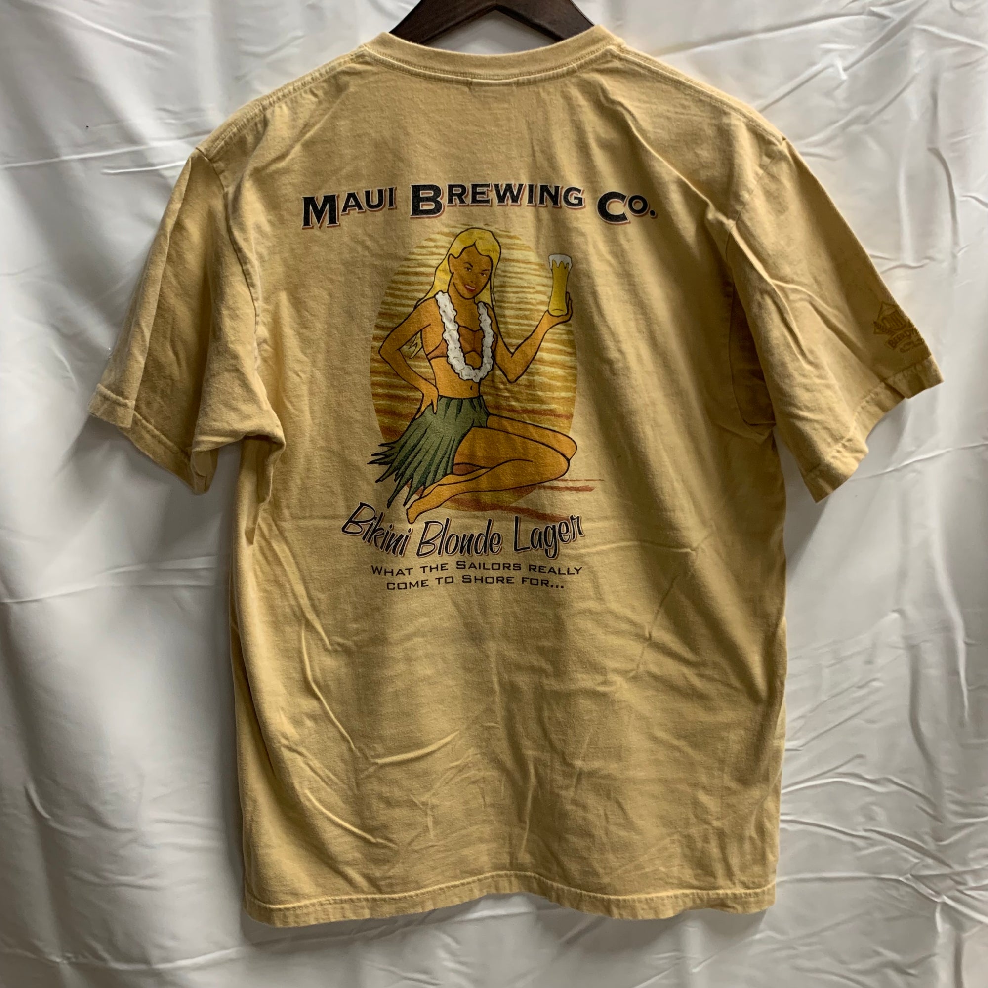 【中古】【古着】ワンポイント Tシャツ マスタード Mサイズ