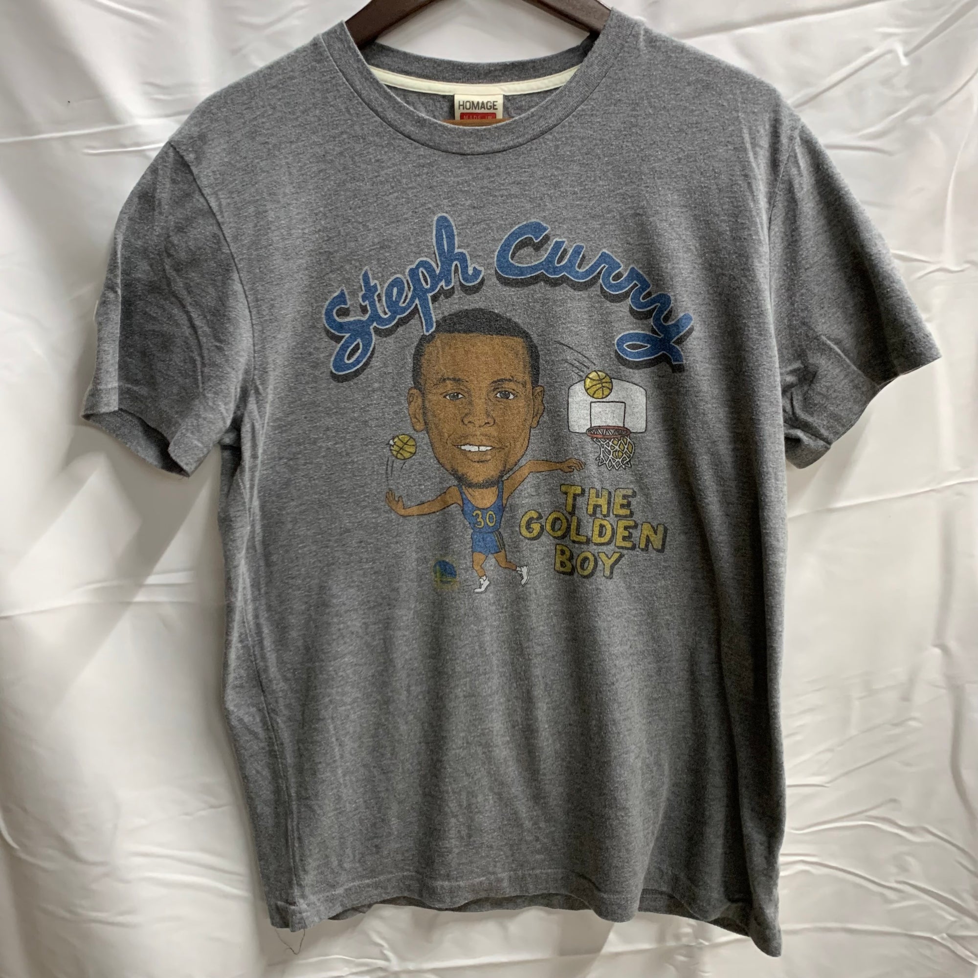 【中古】【古着】プリント Tシャツ グレー Sサイズ