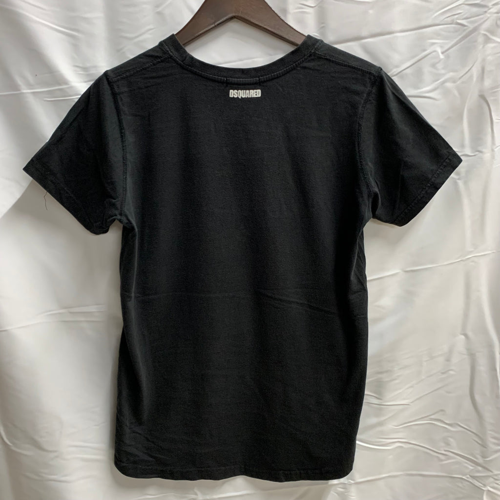 【中古】【古着】DSQUARED2 プリント Tシャツ ブラック Sサイズ