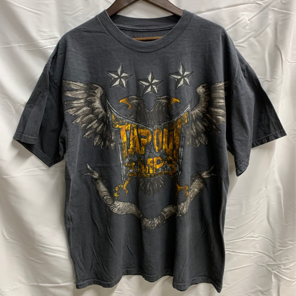 【中古】【古着】プリント Tシャツ グレー