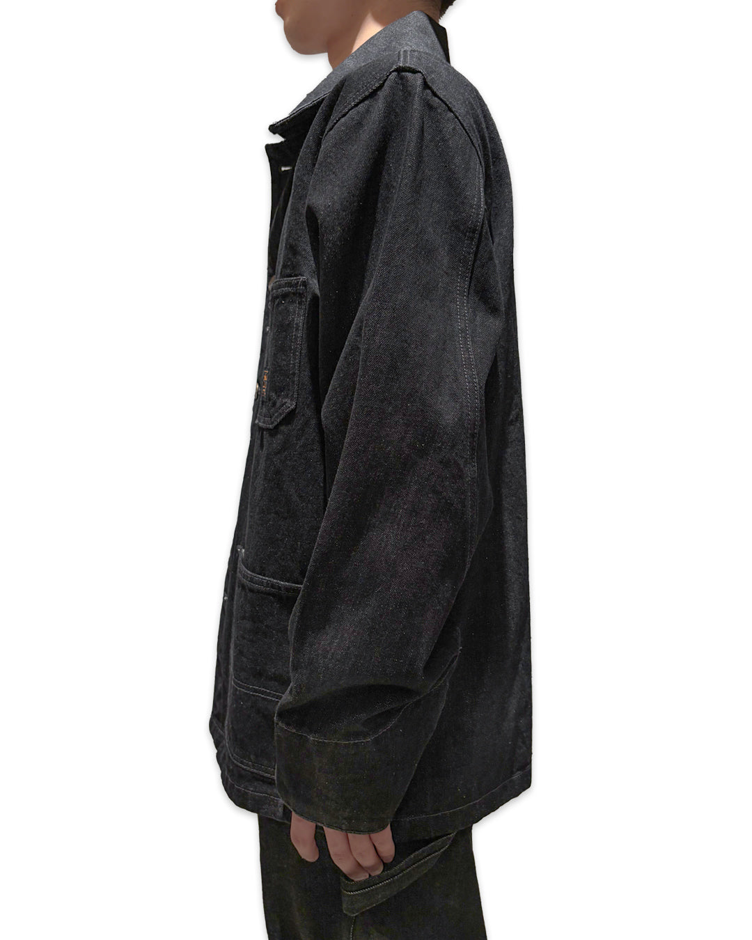 カバーオール ブラックデニム / Black Denim Coverall Jacket 【Amber Threads】