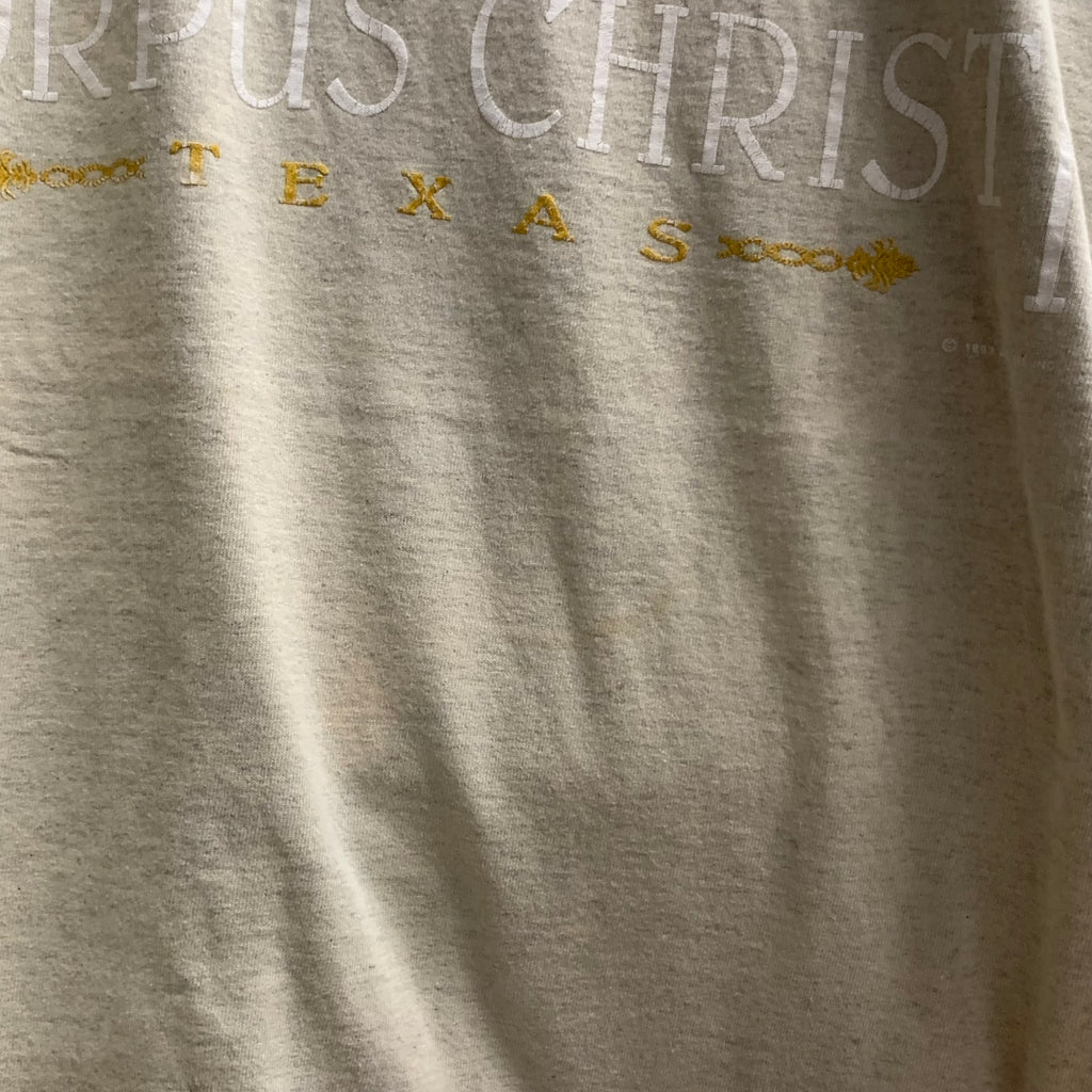 【中古】【古着】エンブレム Tシャツ ベージュ