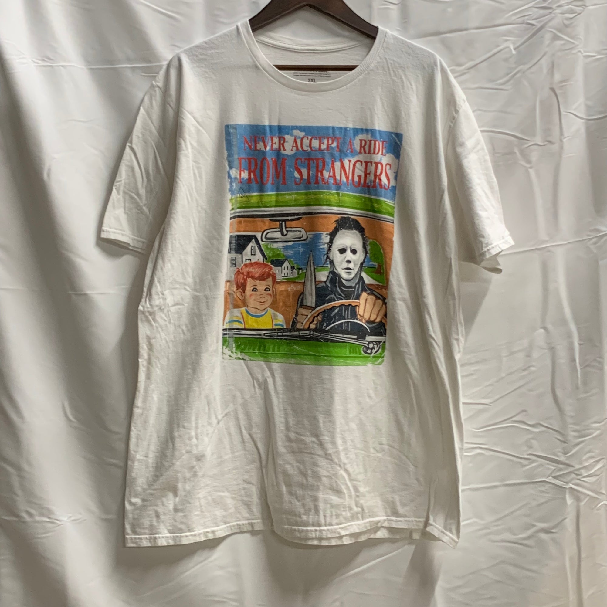 【中古】【古着】プリント Tシャツ ホワイト