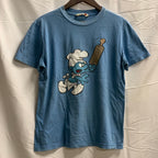 【中古】【古着】 プリント Tシャツ ブルー