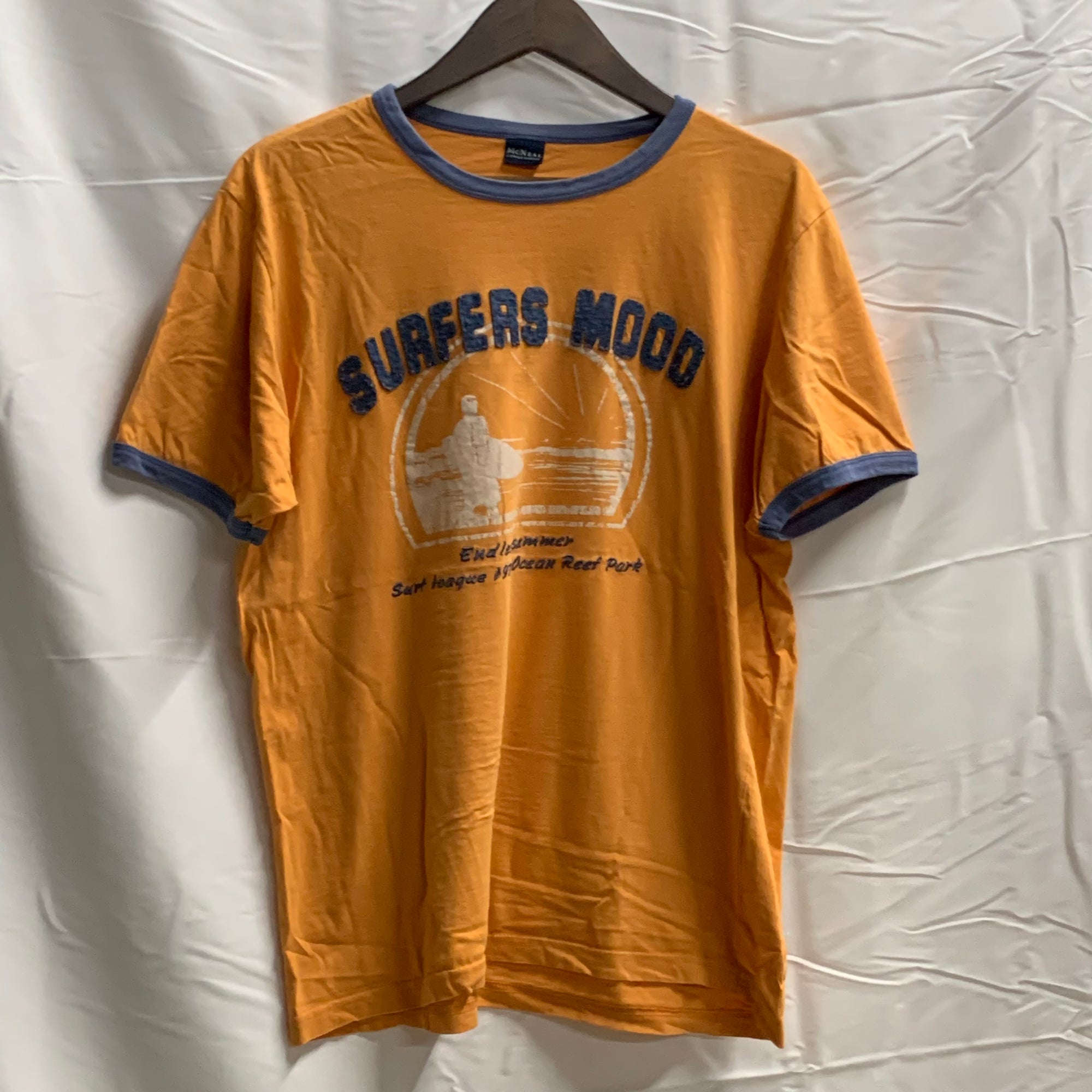 【中古】【古着】 刺繍 Tシャツ オレンジ