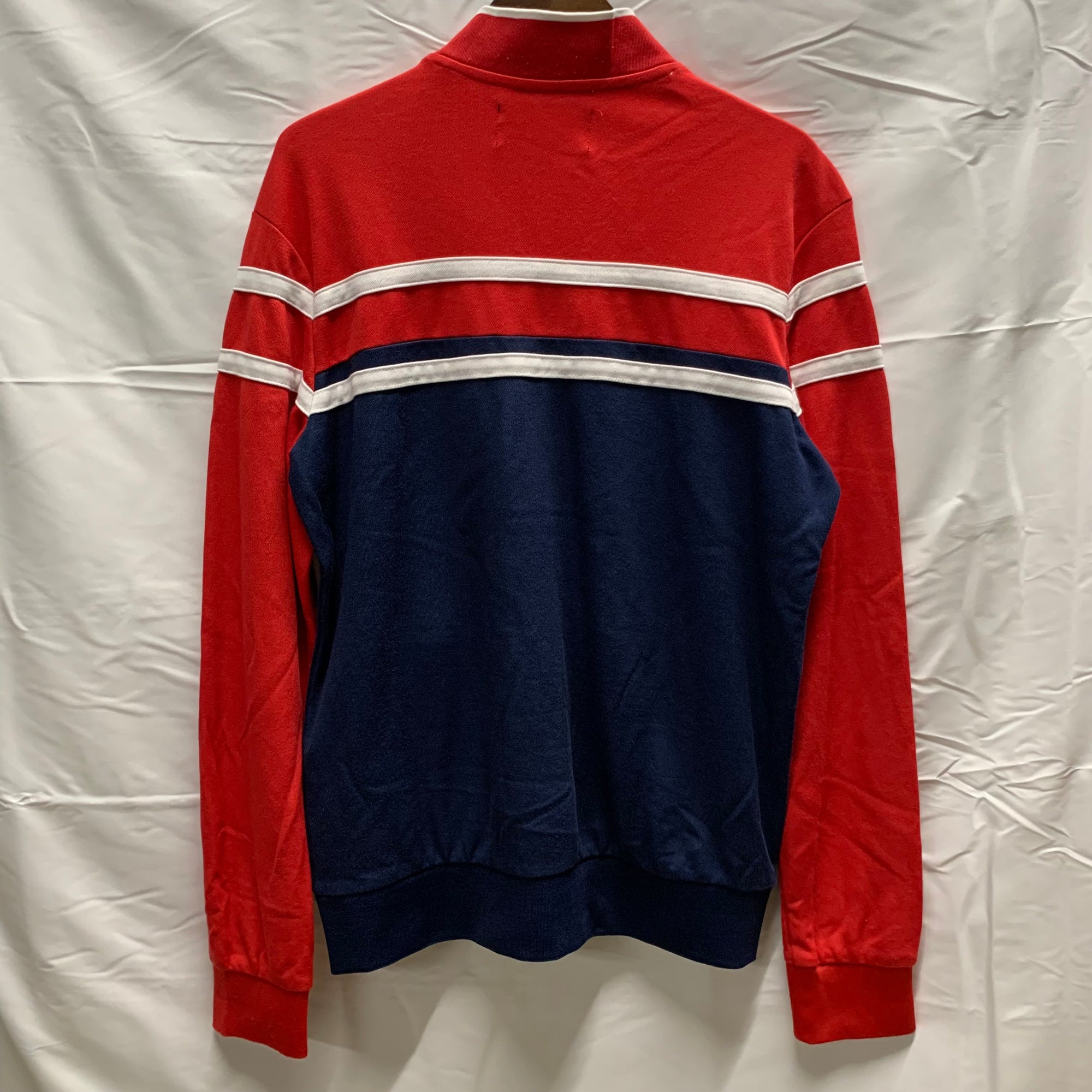 【中古】【古着】FILA ボーダー トラックジャケット レッド×ネイビー×ホワイト Mサイズ
