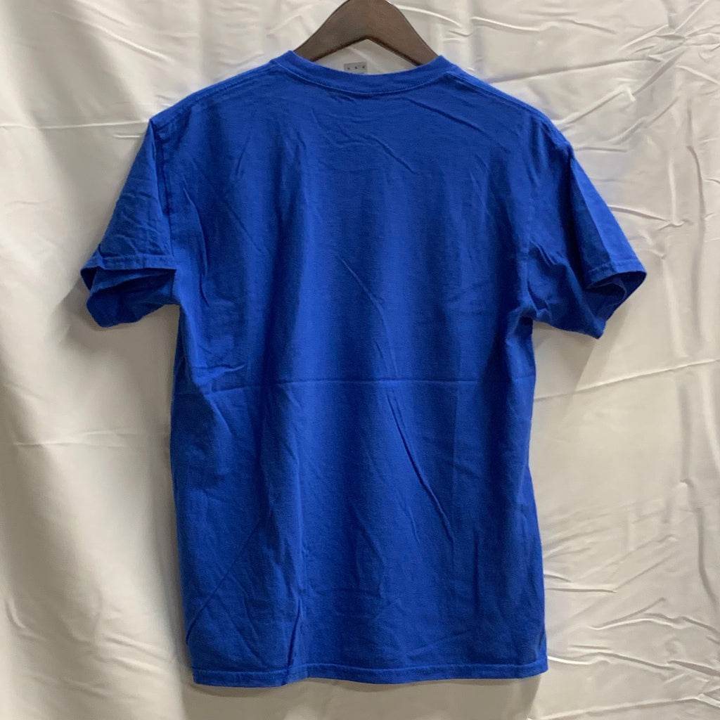 【中古】【古着】GILDAN プリント Tシャツ ブルー Mサイズ