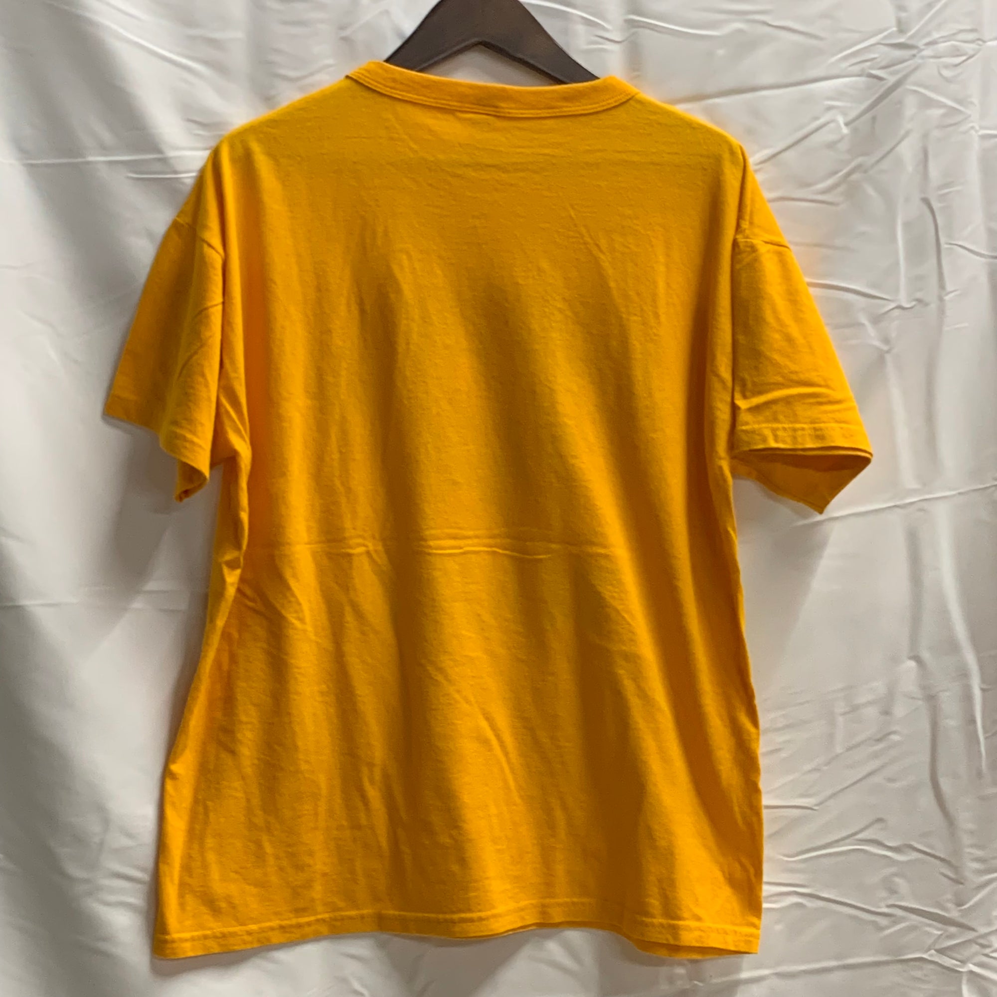 【中古】【古着】Russell Nublend ロゴプリント Tシャツ オレンジ Mサイズ