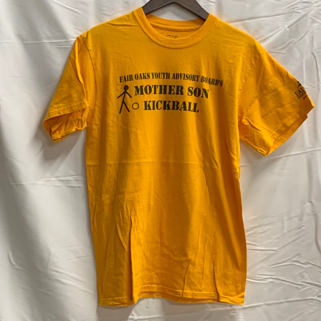 【中古】【古着】PORT & COMPANY ロゴプリント Tシャツ オレンジ Mサイズ