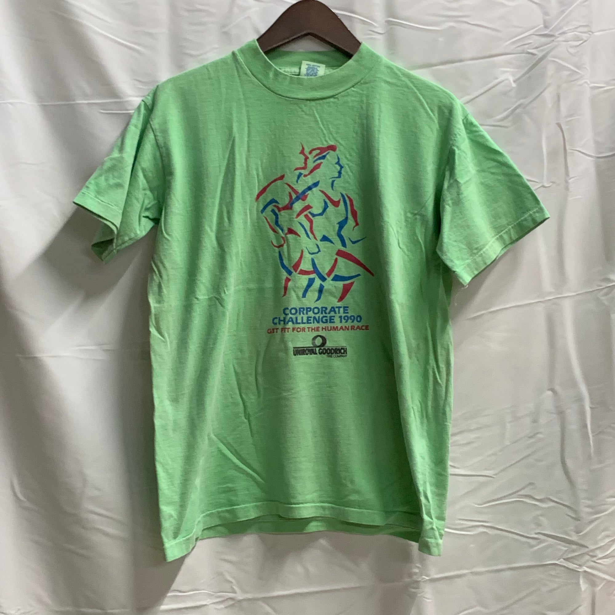 【中古】【古着】VELVA SHEEN ロゴプリント Tシャツ ライトグリーン Sサイズ