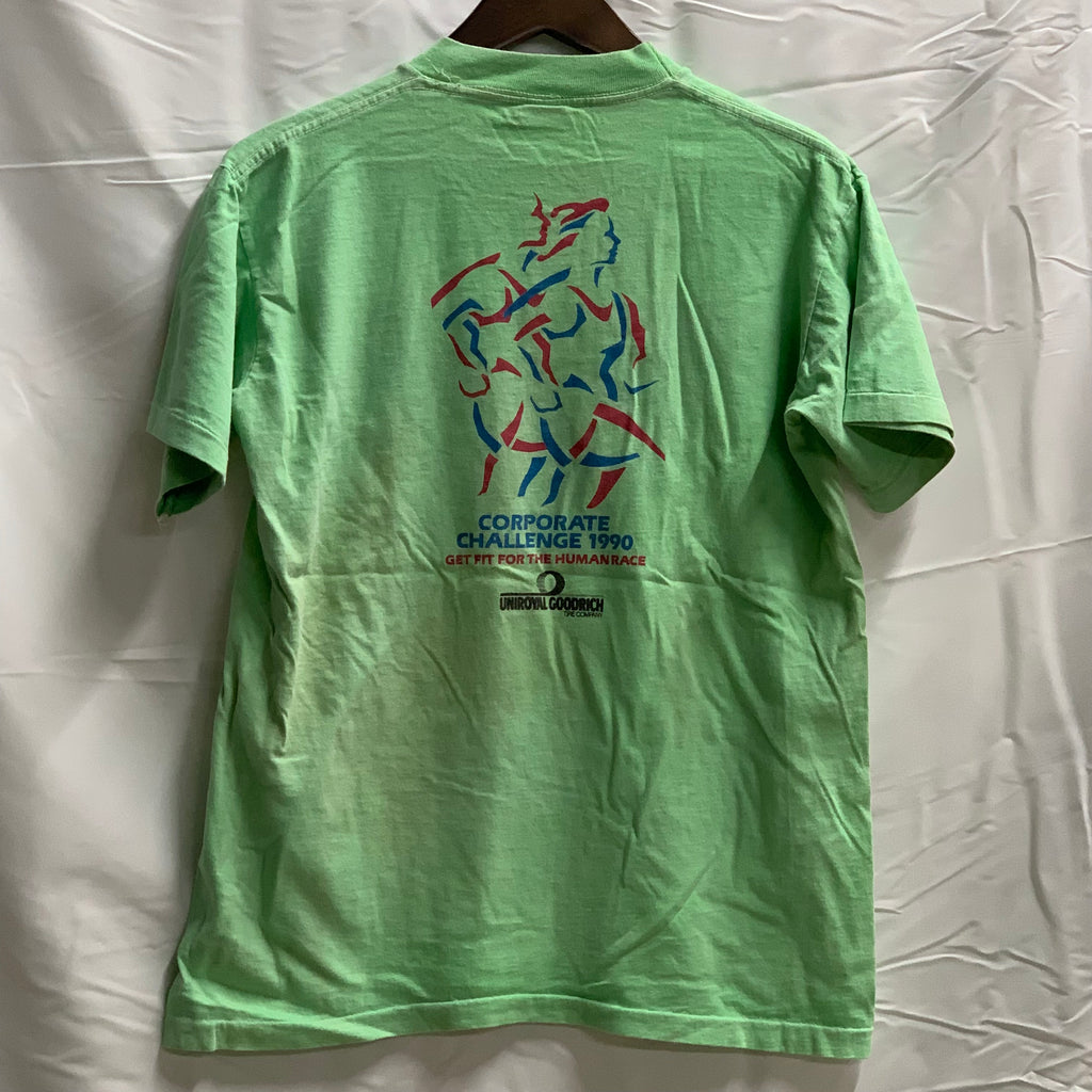 【中古】【古着】VELVA SHEEN ロゴプリント Tシャツ ライトグリーン Sサイズ
