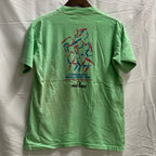 【中古】【古着】VELVA SHEEN ロゴプリント Tシャツ ライトグリーン Sサイズ