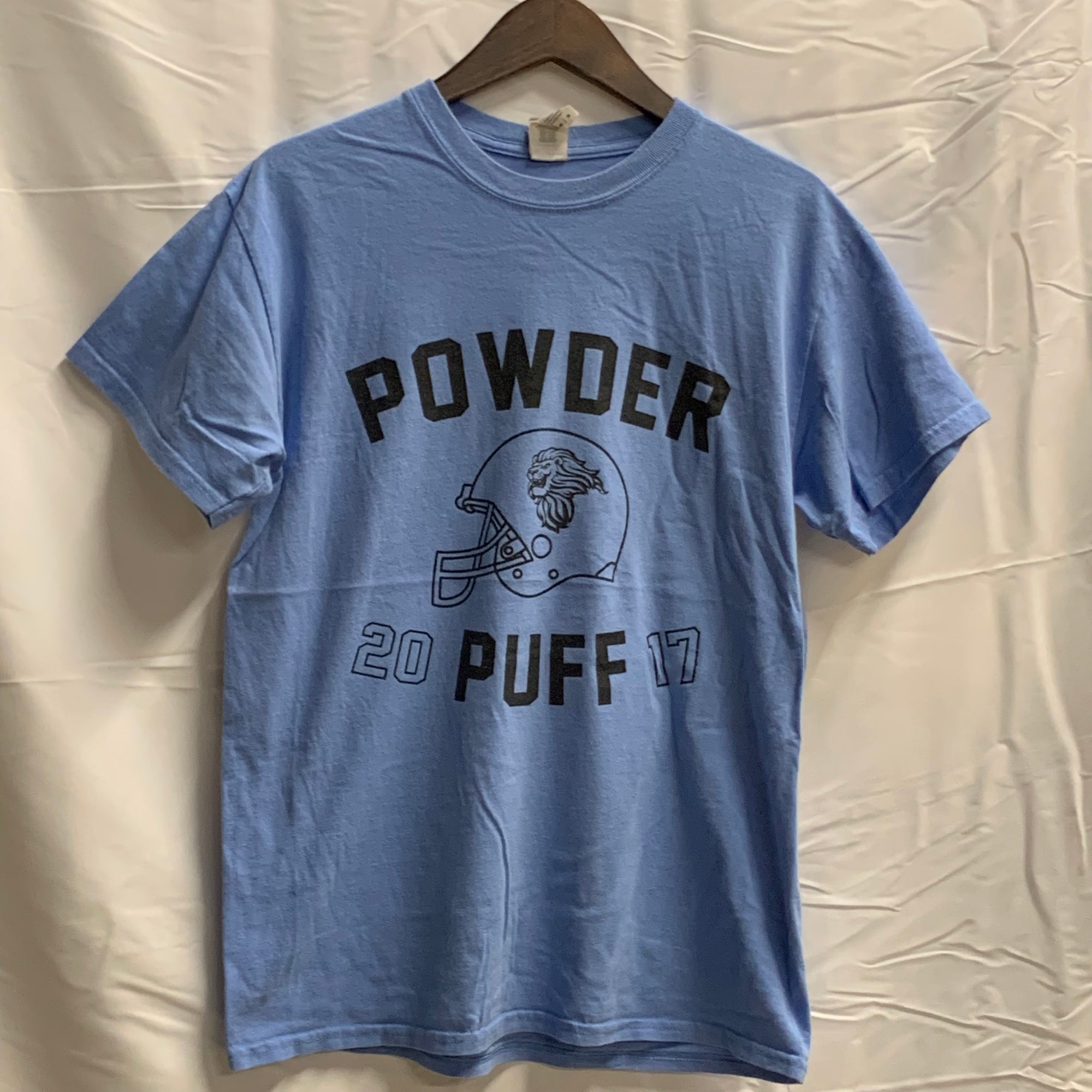 【中古】【古着】GILDAN ロゴプリント Tシャツ ブルー Mサイズ