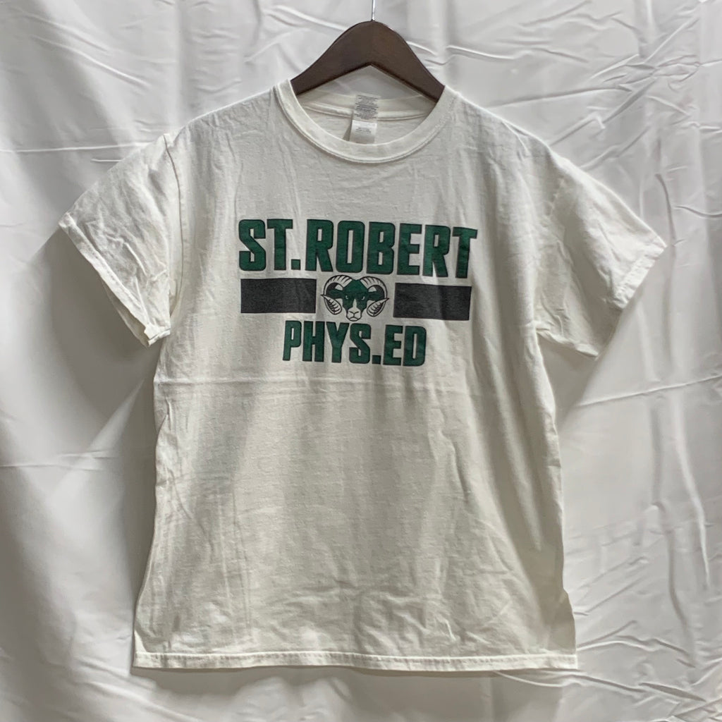 【中古】【古着】GILDAN ロゴプリント Tシャツ ホワイト Mサイズ