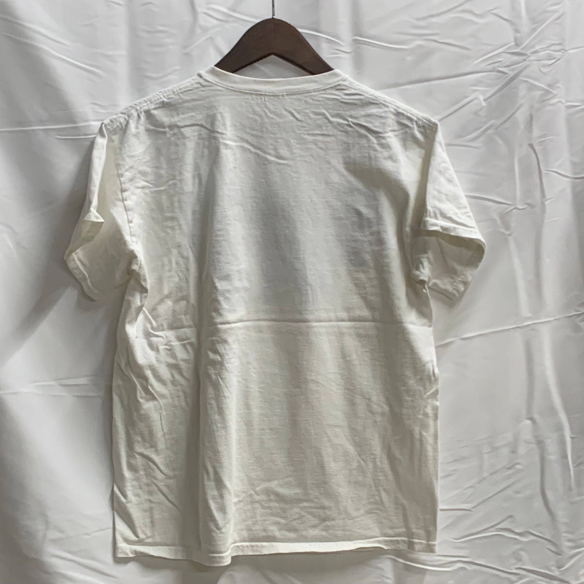 【中古】【古着】GILDAN ロゴプリント Tシャツ ホワイト Mサイズ