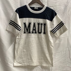 【中古】【古着】PARADISE LAHAINA ロゴ Tシャツ ホワイト×ブラック Sサイズ