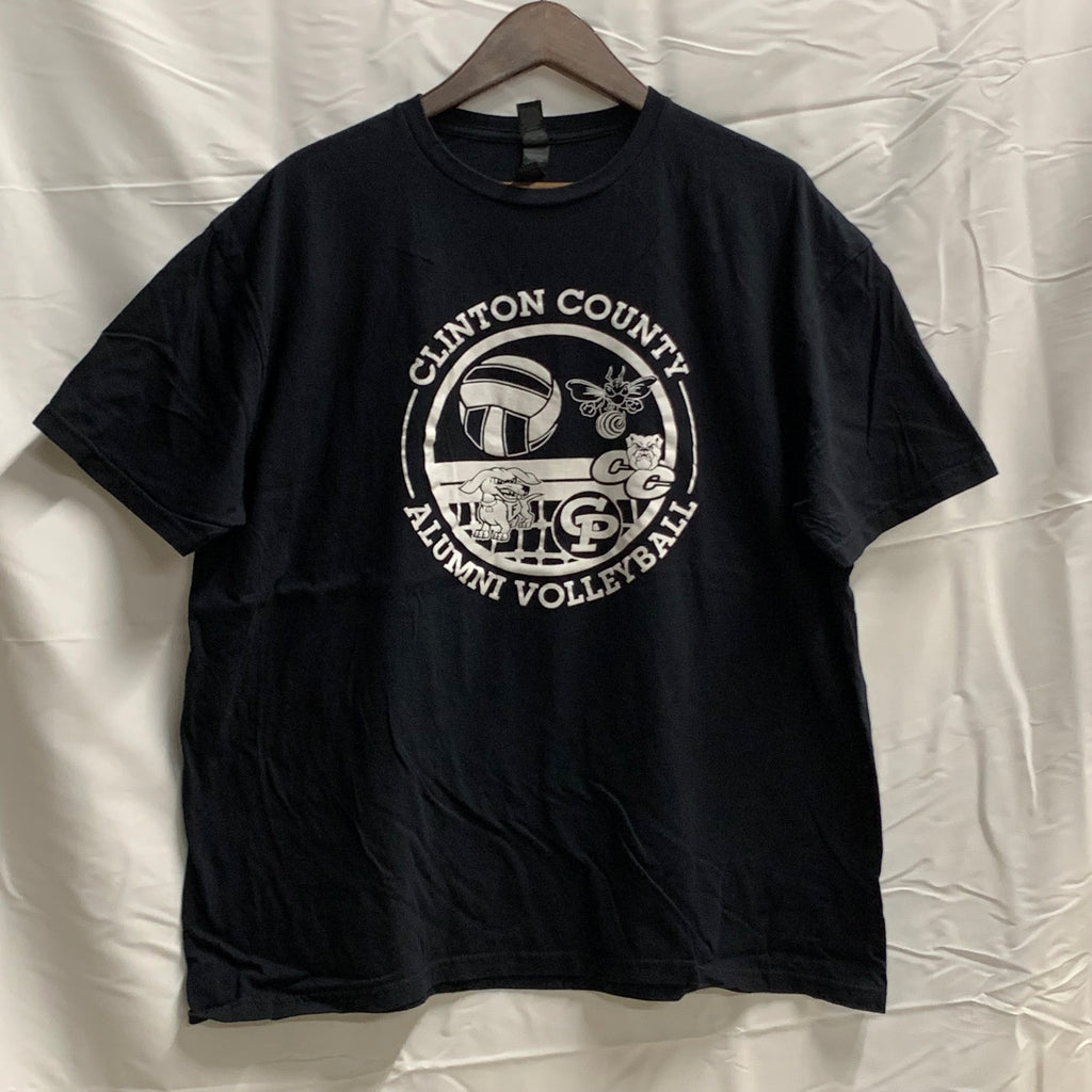【中古】【古着】GILDAN ロゴプリント Tシャツ ブラック XLサイズ