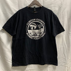 【中古】【古着】GILDAN ロゴプリント Tシャツ ブラック XLサイズ