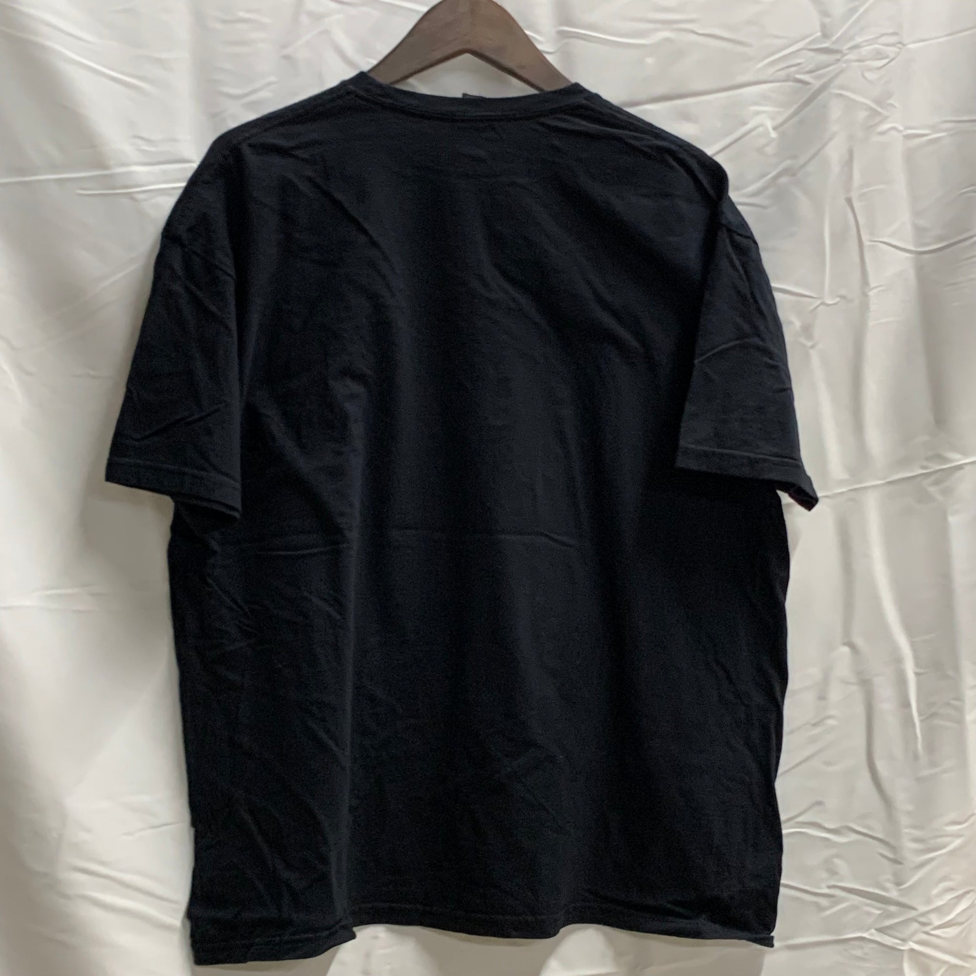 【中古】【古着】GILDAN ロゴプリント Tシャツ ブラック XLサイズ