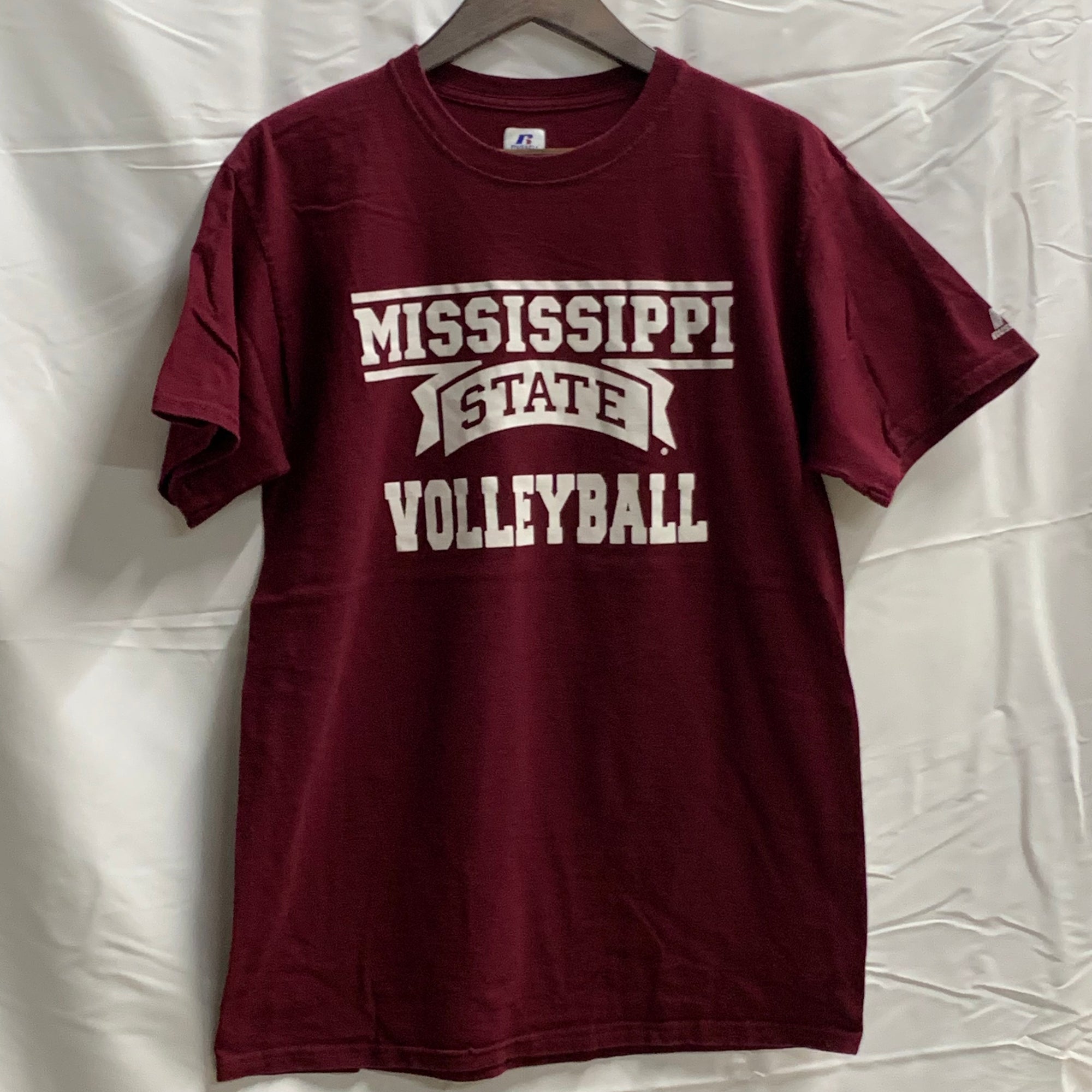 【中古】【古着】Russell Athletic ロゴ Tシャツ ボルドー Mサイズ