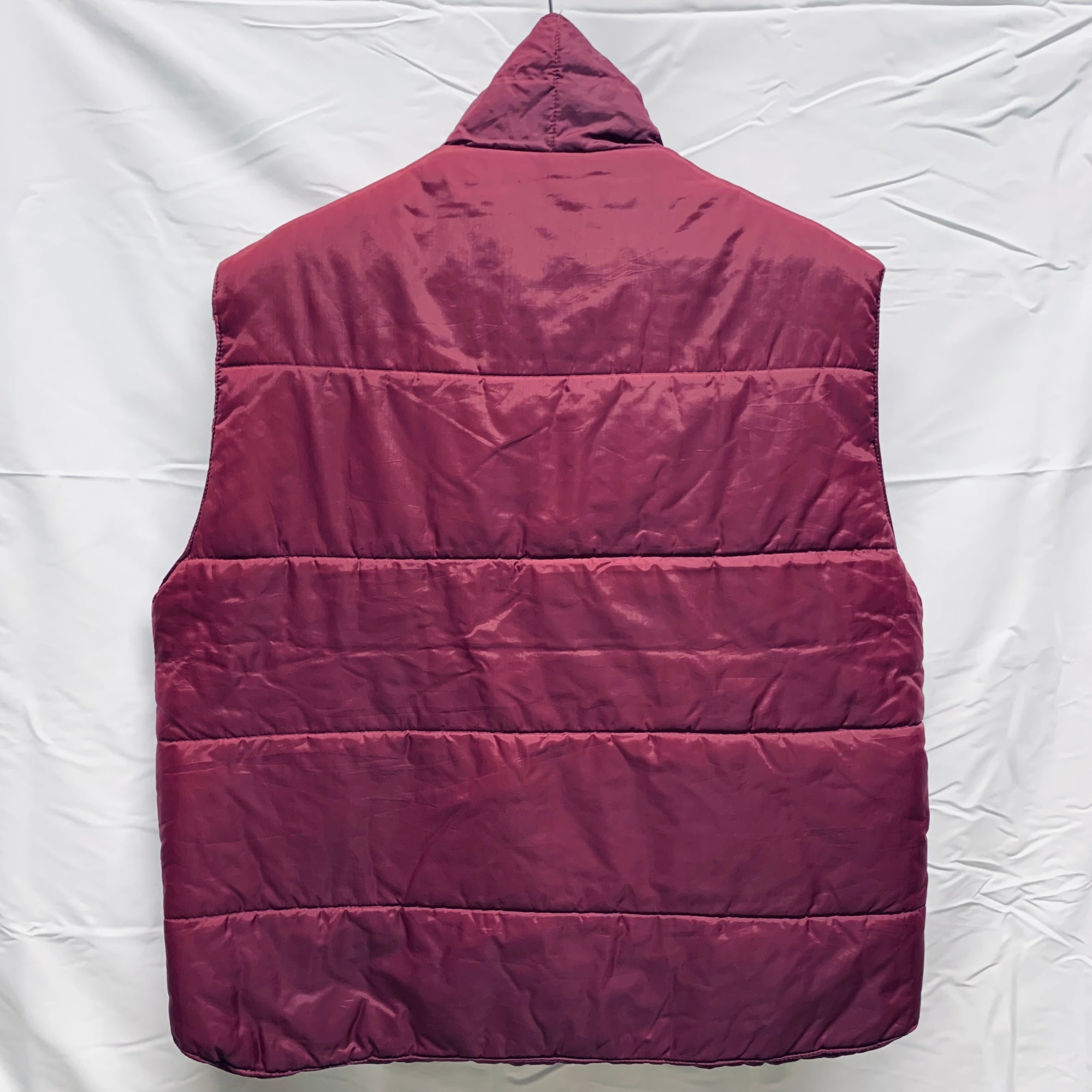 【中古】【古着】Men's Store 無地 ヘビーベスト ボルドー XLサイズ