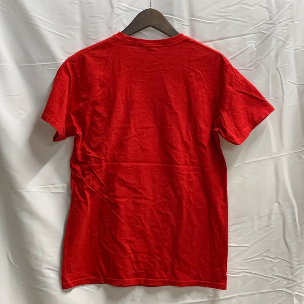 【中古】【古着】プリント Tシャツ レッド Mサイズ