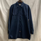 【中古】【古着】Dickies ワンポイント シャツ ブルー Lサイズ
