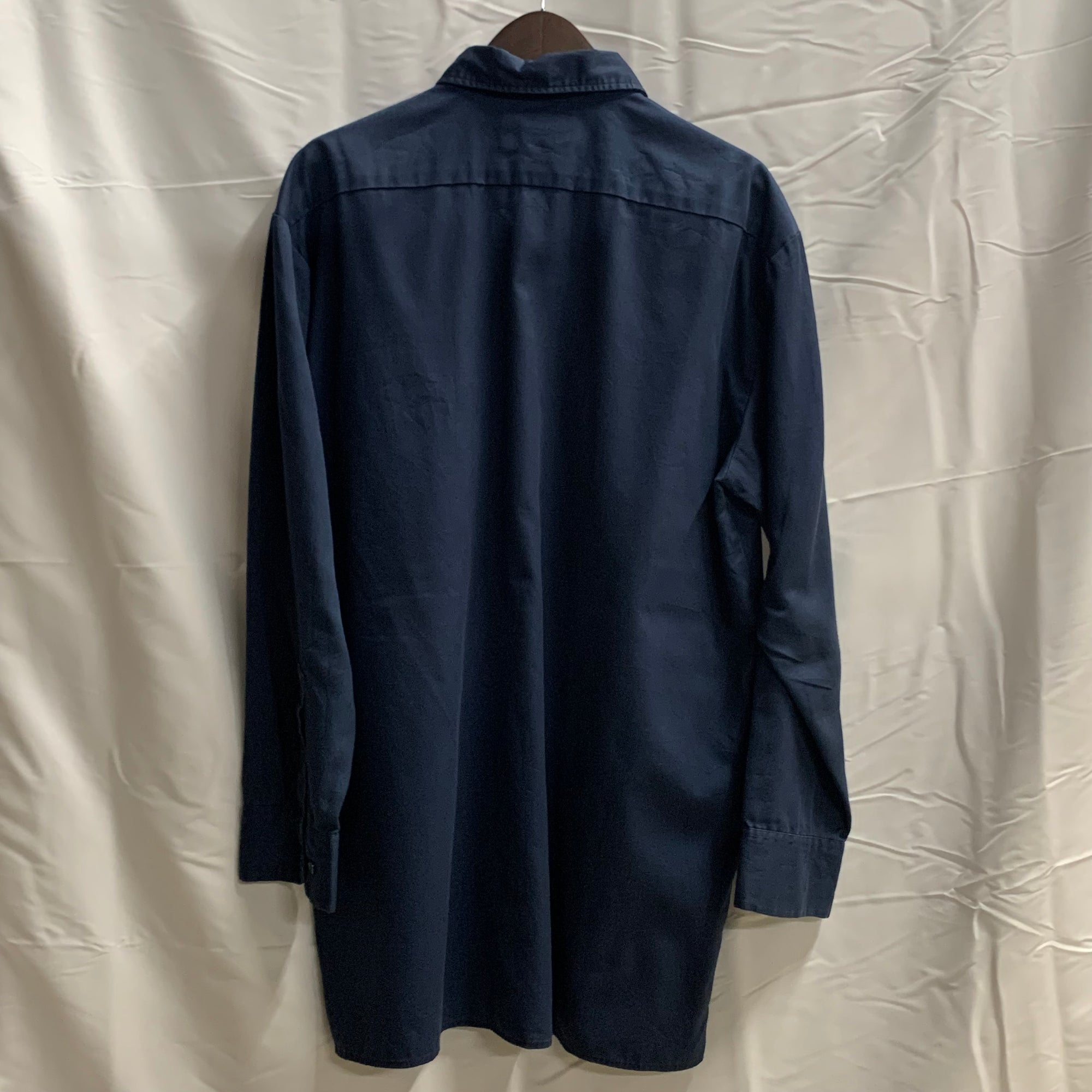 【中古】【古着】Dickies ワンポイント シャツ ブルー Lサイズ