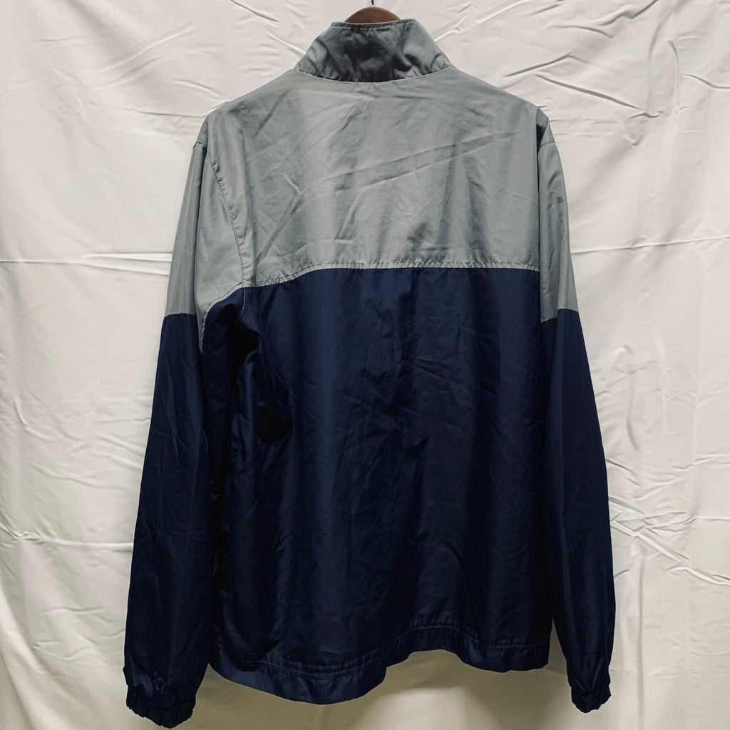 【中古】【古着】Starter カラーブロック アウター グレー×ネイビー Mサイズ