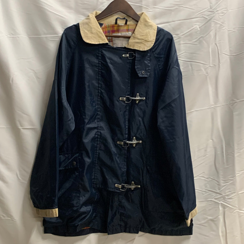 【中古】【古着】 無地 ファイヤーマンジャケット ネイビー